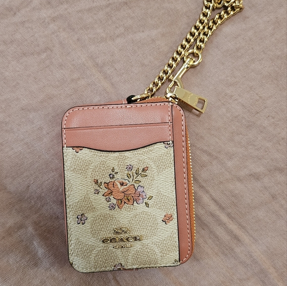 Coach Zip Card Case Floral Print - Picture 1 of 5